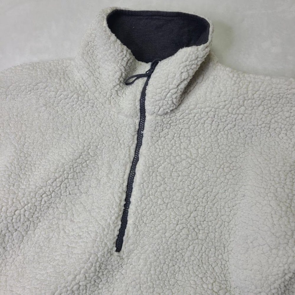 DSG Womens Size L White Sherpa Fleece Half-Zip Pullover Jacket With Pockets - Picture 4 of 9